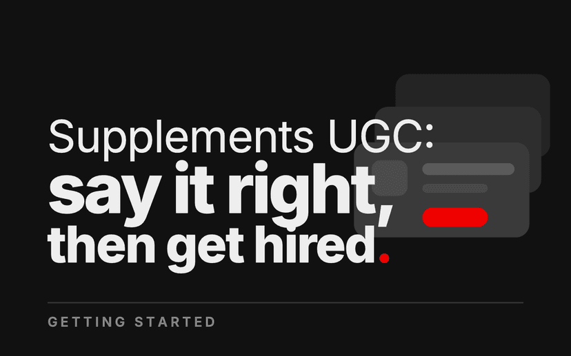 Supplements UGC: What You Can Say, and Get Hired